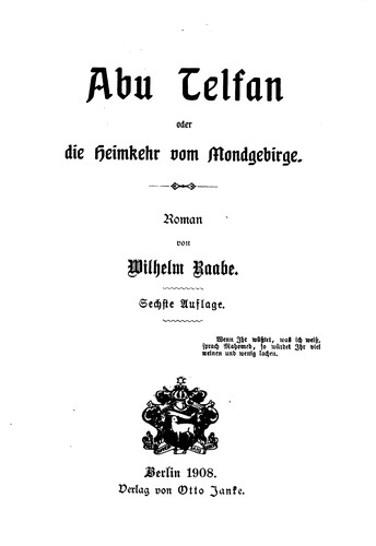 Abu Telfan oder Die Heimkehr vom Mondgebirge