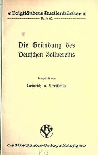 Die Gründung des Deutschen Zollvereins