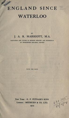 England Since Waterloo