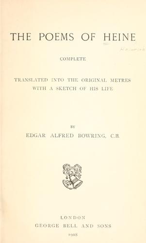The poems of Heine; Complete