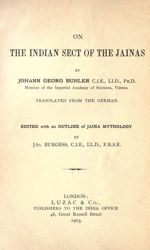 On the Indian Sect of the Jainas