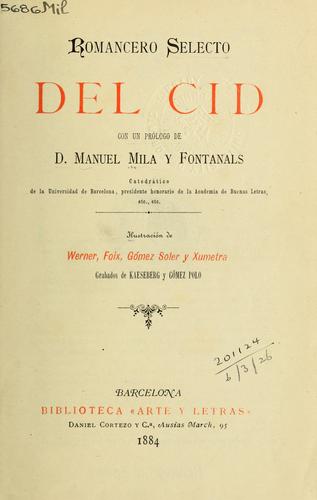 Romancero selecto del Cid