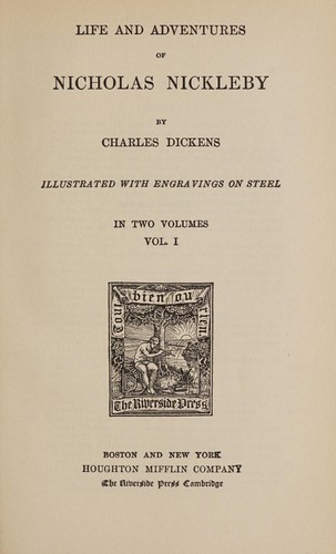 Life And Adventures Of Nicholas Nickleby