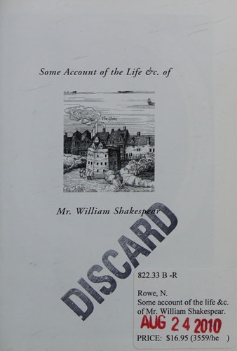 Some Account of the Life of Mr. William Shakespear (1709)