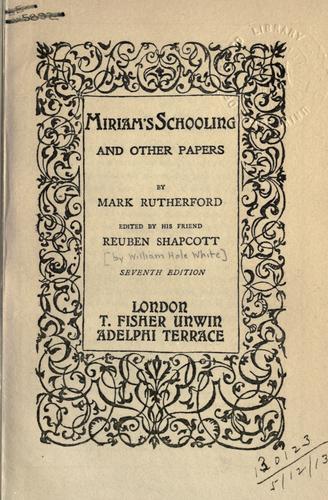 Miriam's Schooling and Other Papers