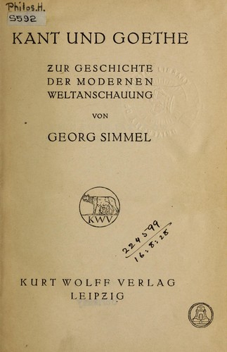Kant und Goethe