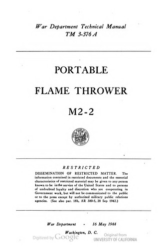 Portable Flame Thrower M2-2