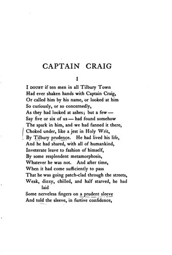 Captain Craig: A Book of Poems