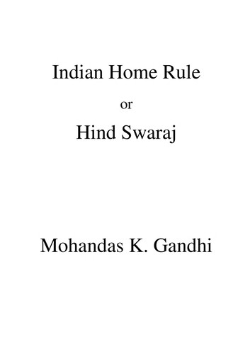 Hind Swaraj or Indian Home Rule