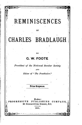 Reminiscences of Charles Bradlaugh