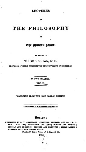 Lectures on the Philosophy of the Human Mind (Vol. 1 of 3)
