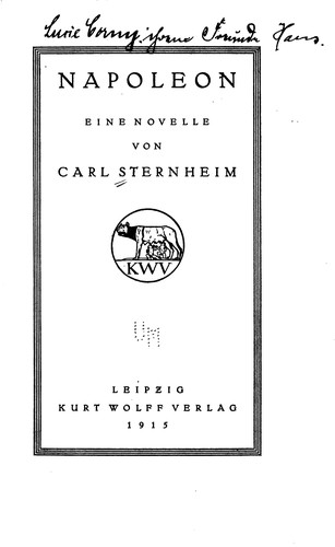 Napoleon: Eine Novelle