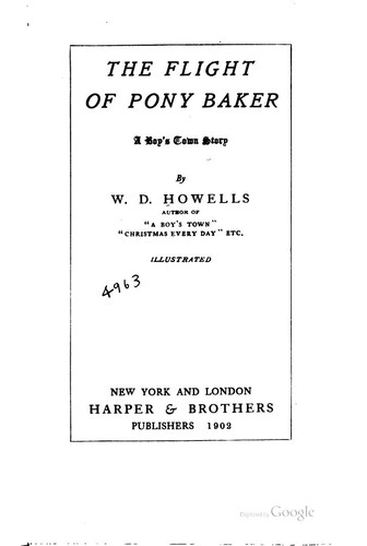 The Flight of Pony Baker A Boy's Town Story