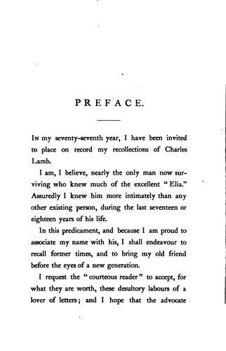 Charles Lamb: A Memoir