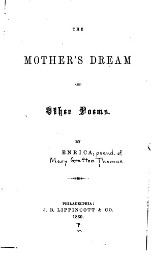 The Mother's Dream, and Other Poems