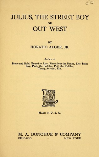 Julius, The Street Boy or Out West