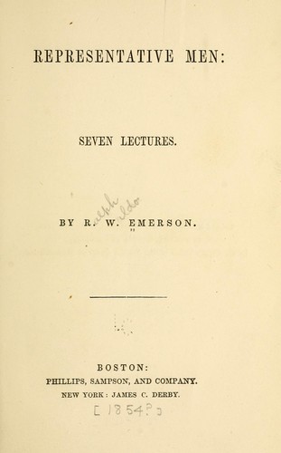 Representative Men: Seven Lectures
