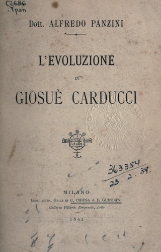 L'evoluzione di Giosuè Carducci