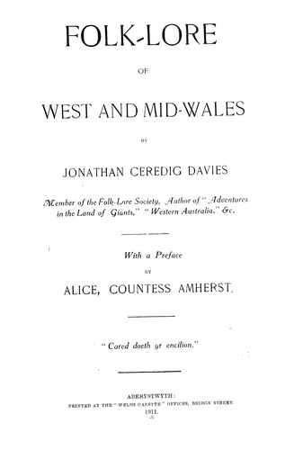 Folk-Lore of West and Mid-Wales