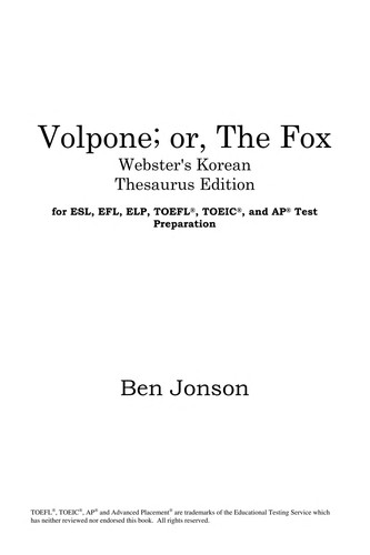 Volpone, or, The Fox
