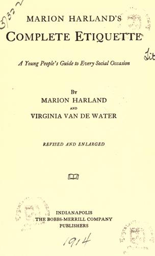 Marion Harland's Complete Etiquette