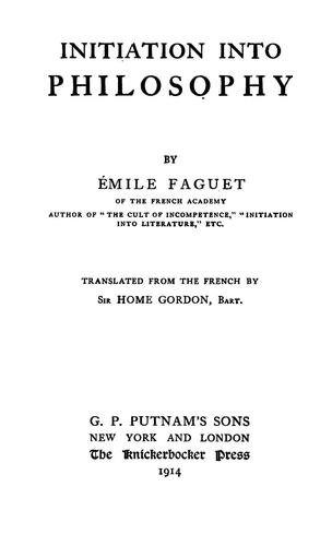 Initiation into Philosophy