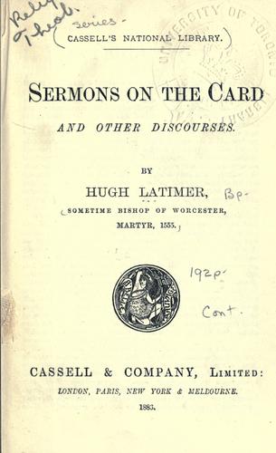 Sermons on the Card, and Other Discourses