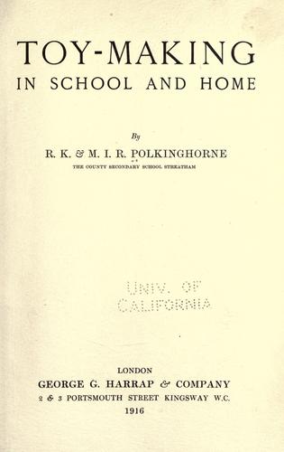 Toy-Making in School and Home