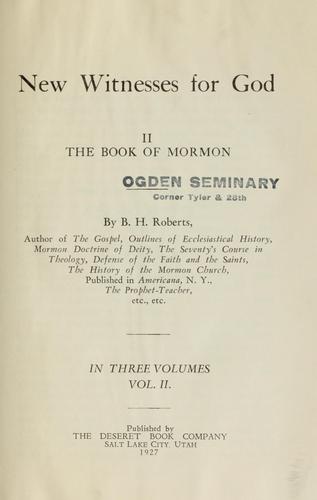 New Witnesses for God (Volume 2 of 3)