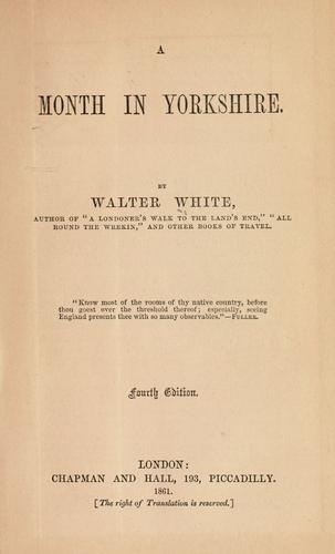 A Month in Yorkshire