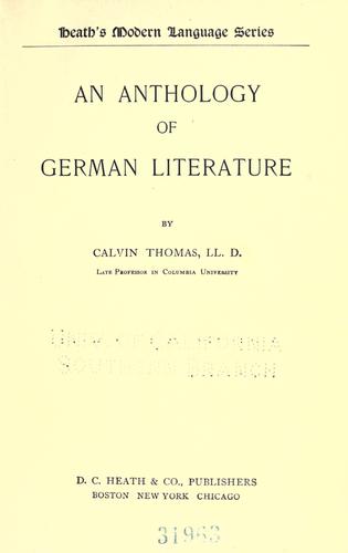 An anthology of German literature