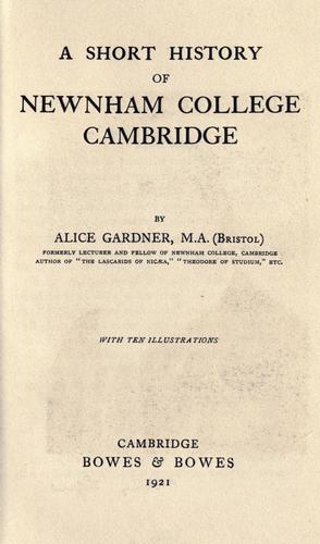 A Short History of Newnham College Cambridge