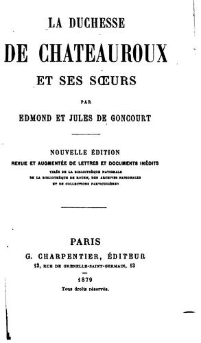 La Duchesse de Châteauroux et ses soeurs