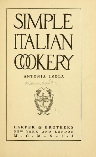 Simple Italian Cookery