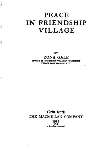 Peace in Friendship Village