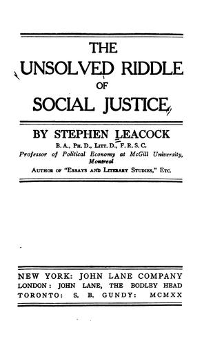 The Unsolved Riddle of Social Justice