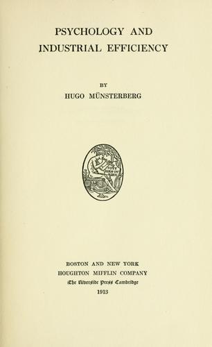 Psychology and Industrial Efficiency