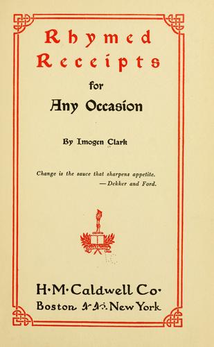 Rhymed Receipts for Any Occasion