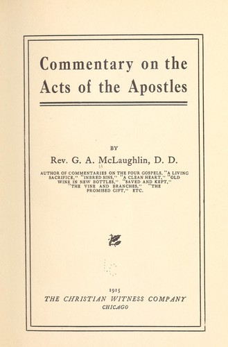 Commentary on Acts of the Apostles