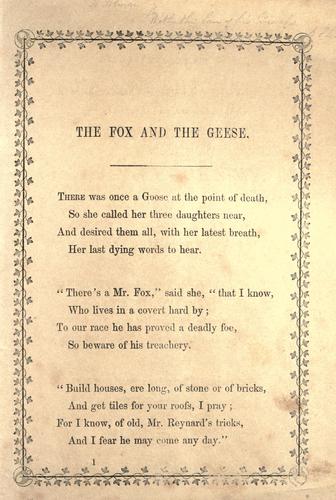 The Fox and the Geese; and The Wonderful History of Henny-Penny