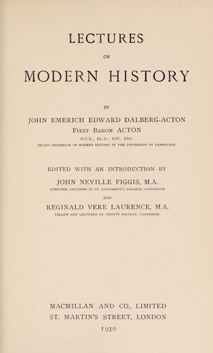 Lectures on Modern history