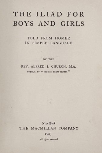 Iliad for Boys and Girls