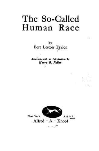 The So-called Human Race