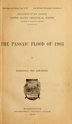 The Passaic Flood of 1903