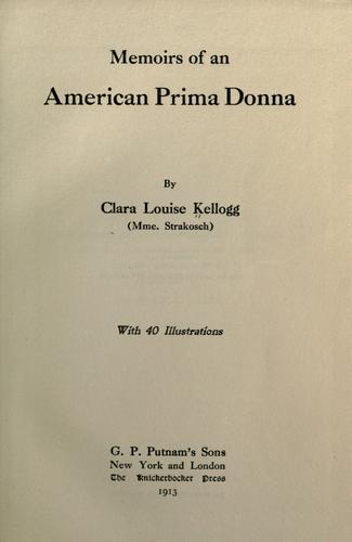 Memoirs of an American Prima Donna