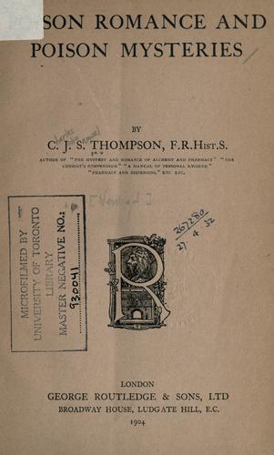 Poison Romance And Poison Mysteries