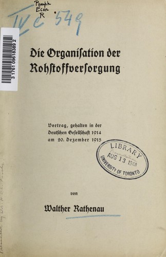 Die Organisation der Rohstoffversorgung