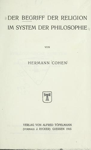 Der Begriff der Religion im System der Philosophie
