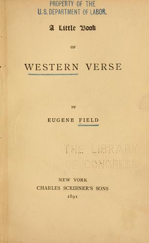 A Little Book of Western Verse