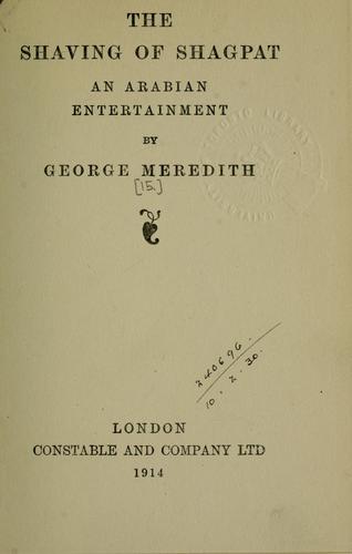 The Shaving of Shagpat; an Arabian entertainment — Volume 3
